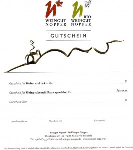 Wein- und Sektgutschein des Weinguts Nopper
